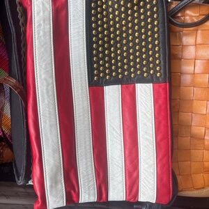 1980 red white and blue purse